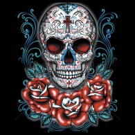 Green Skull & Roses